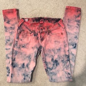True Religion Brand Jeans Coral Tie Dye Size 26